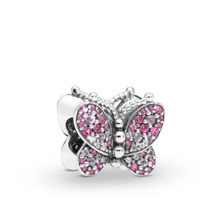 Шарм Pandora “Сияющая розовая бабочка”