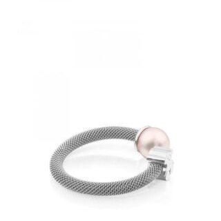Серебряное кольцо Mesh TOUS с жемчугом арт: 613105500